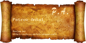 Petrov Antal névjegykártya